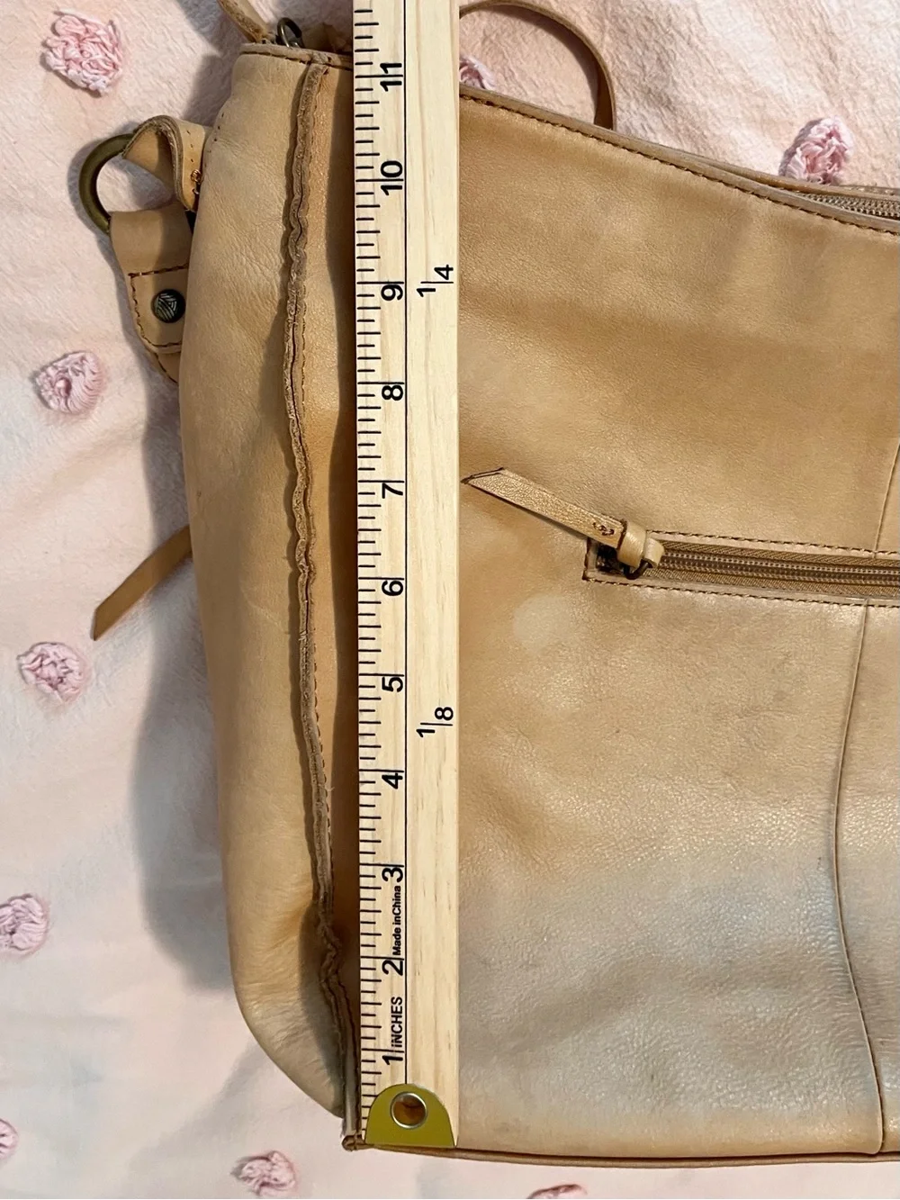 The Sak Silverlake Leather Braided Slouch Hobo Shoulder Bag Camel Tan Boho